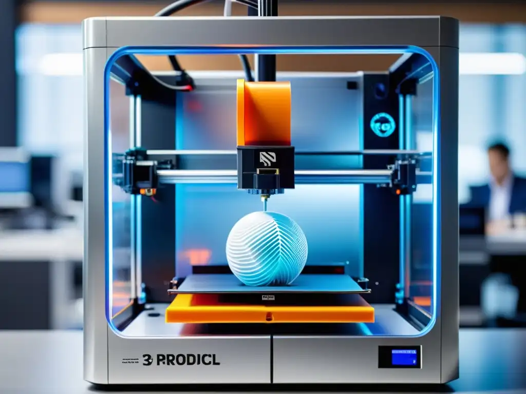 Una impresora 3D de alta tecnología crea un producto promocional personalizado con precisión