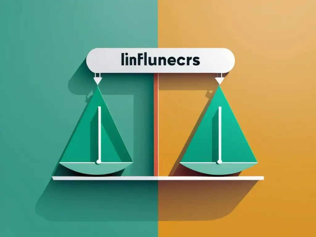 Comparación entre 'Influencers' y 'Expertos' en tecnología emergente, representada en una balanza equilibrada