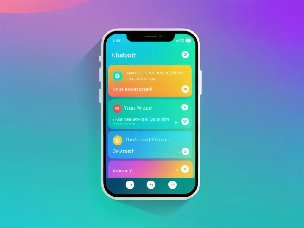 Interfaz de chatbot moderna y amigable en smartphone