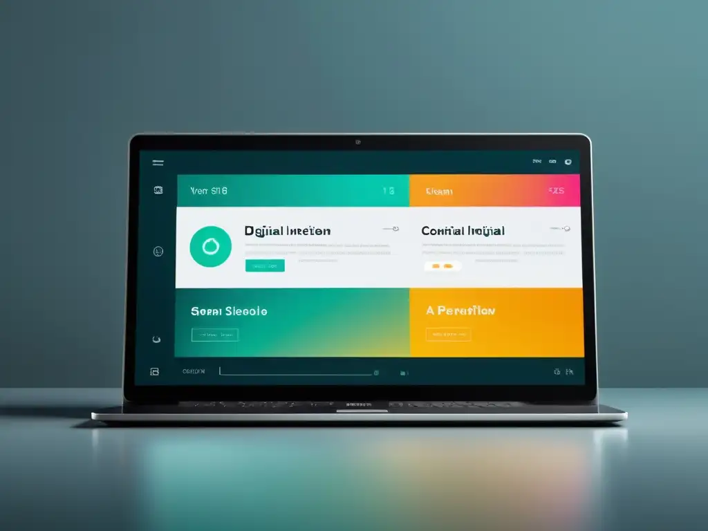 Interfaz digital personalizada con contenido tecnológico para usuarios, moderna y minimalista en pantalla de alta resolución