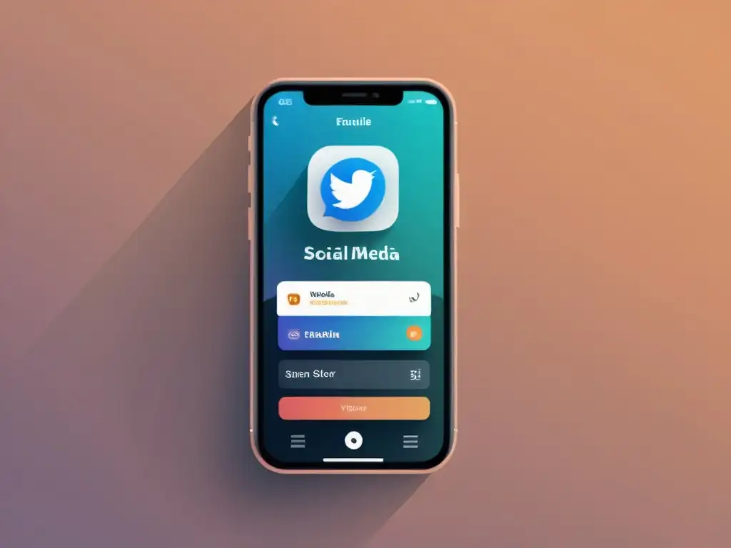Interfaz elegante de app de redes sociales con diseño de experiencia de usuario (UX) intuitivo y atractivo en smartphone