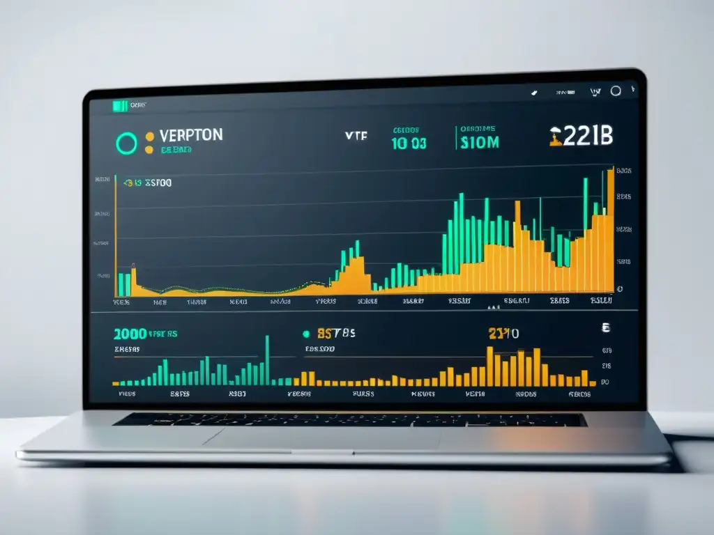 Interfaz elegante de intercambio de criptomonedas con gráficos en tiempo real