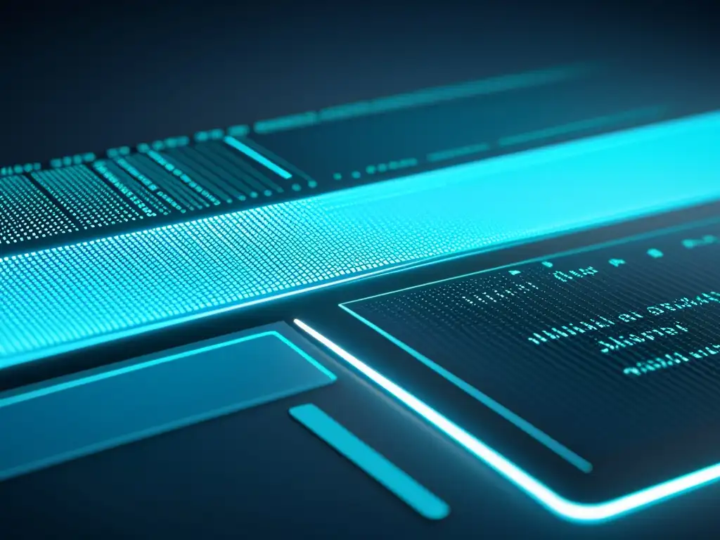Interfaz de código futurista y seguro en 8k Interfaz futurista de código informático seguro con diseño limpio y elegante