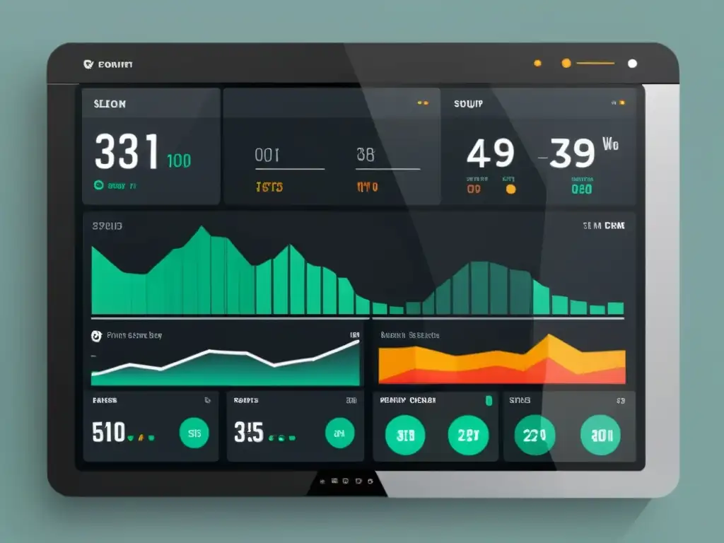 Interfaz minimalista y moderna de panel de control con widgets personalizables