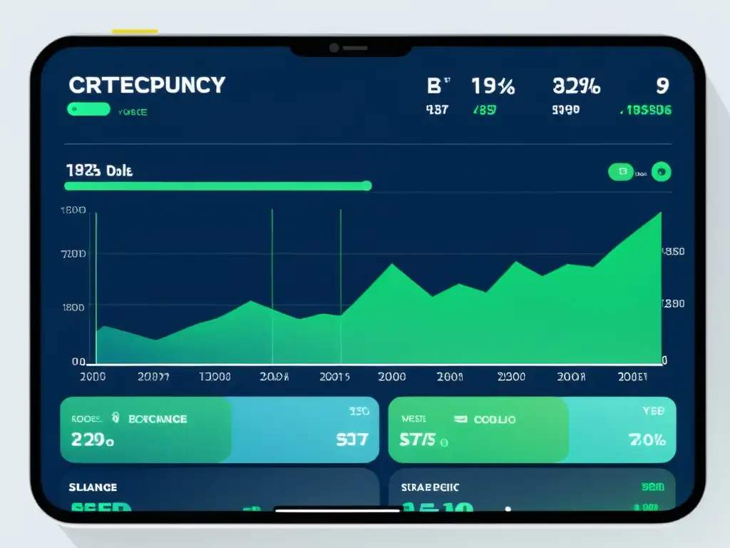 Interfaz moderna de intercambio de criptomonedas con gráficos dinámicos, datos de mercado en tiempo real y una experiencia de usuario intuitiva