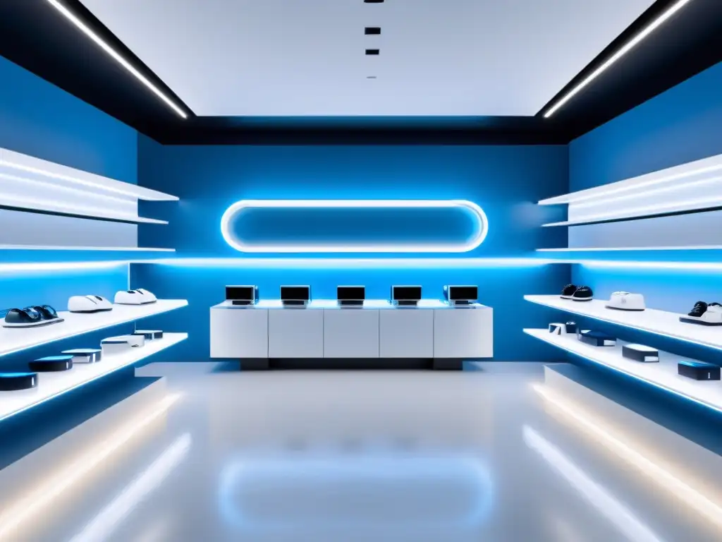 Interior de tienda futurista con realidad aumentada y moda, estrategias de Marketing de Moda 3