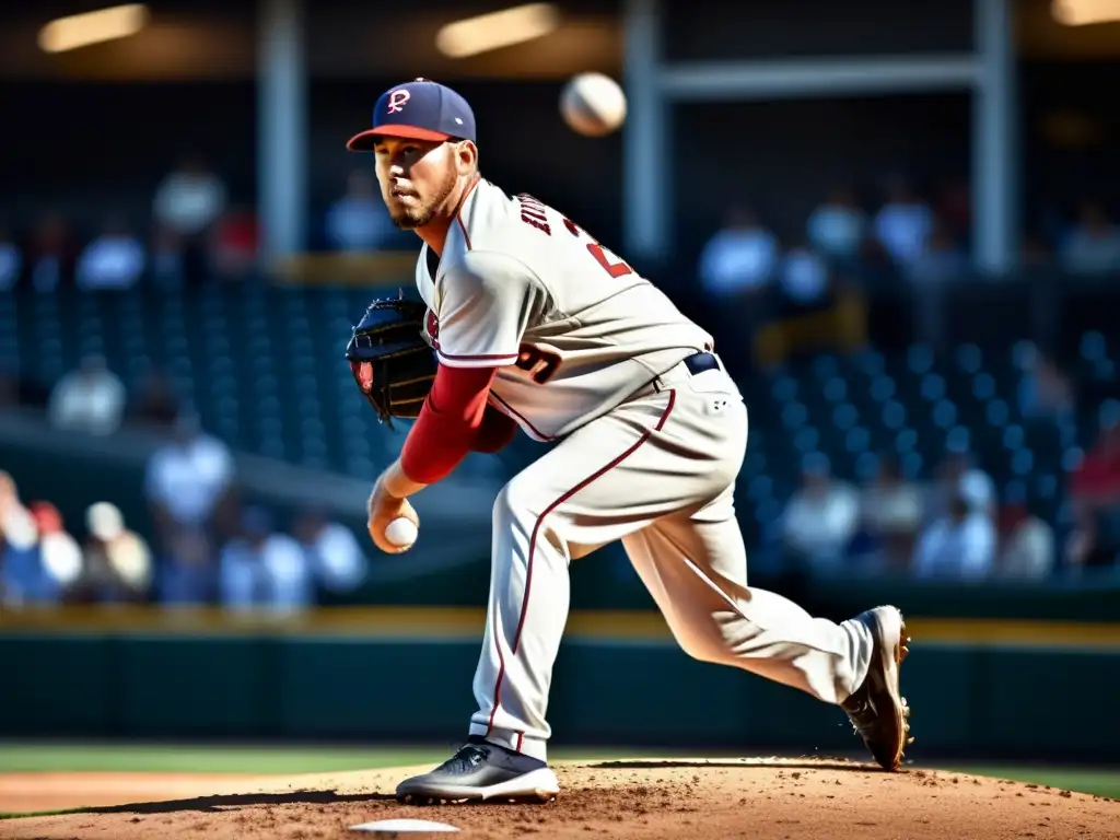 Un lanzador de béisbol se concentra en el juego, con la multitud expectante