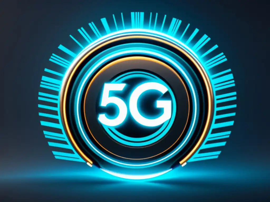 Mantenimiento predictivo 5G automoción: Imagen futurista de un motor conectado a la red 5G, con flujo de datos y tecnología avanzada