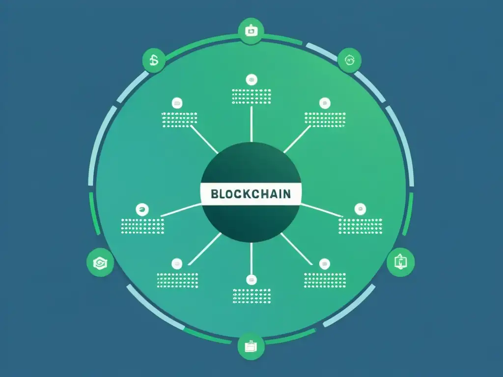 Ilustración minimalista de nodos interconectados simbolizando la Gestión de identidades nacionales con Blockchain