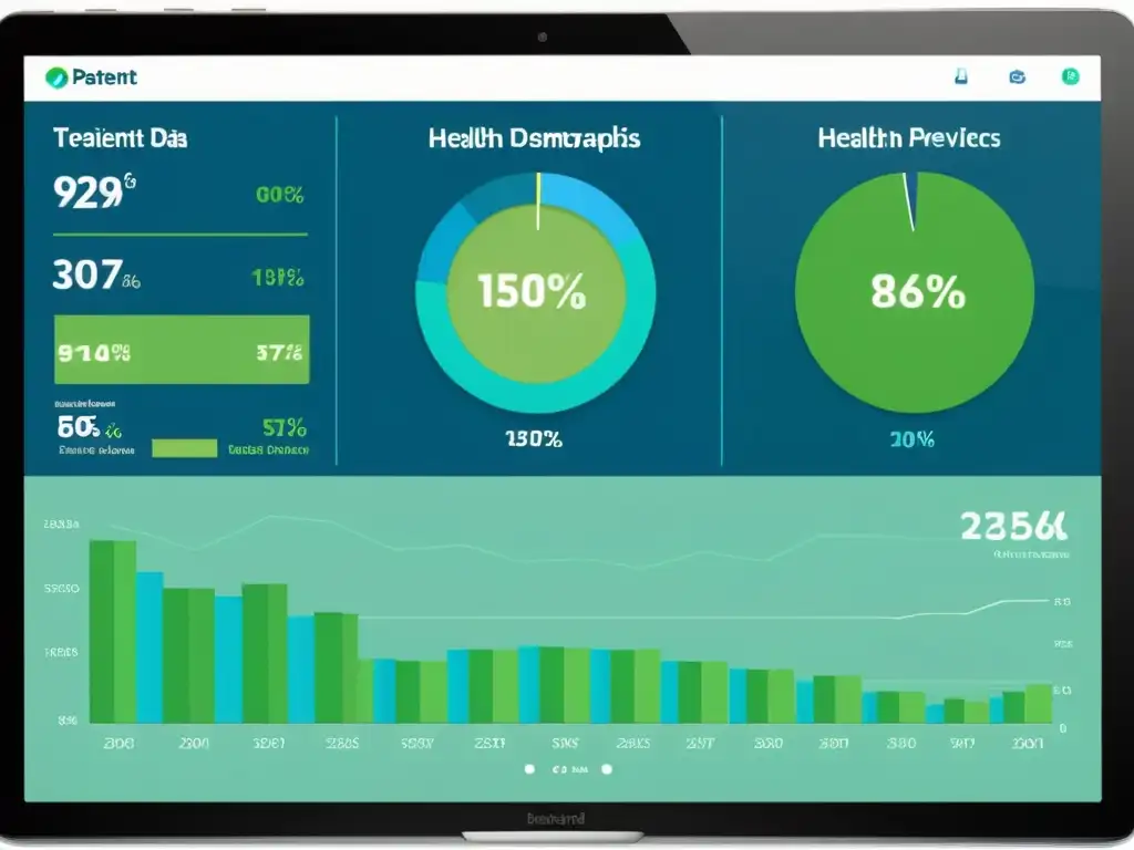 Un panel de visualización de datos de salud con diseño moderno y colores suaves