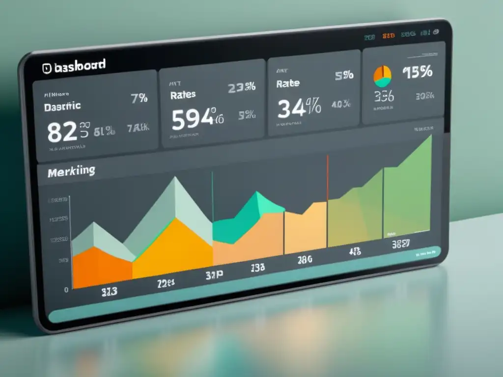 Panel digital con métricas de marketing afiliación