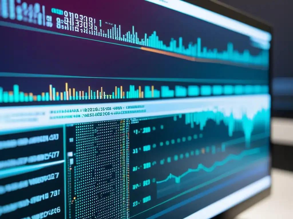 Una pantalla de computadora muestra complejas líneas de código y visualizaciones de datos, reflejando el poder del Machine Learning