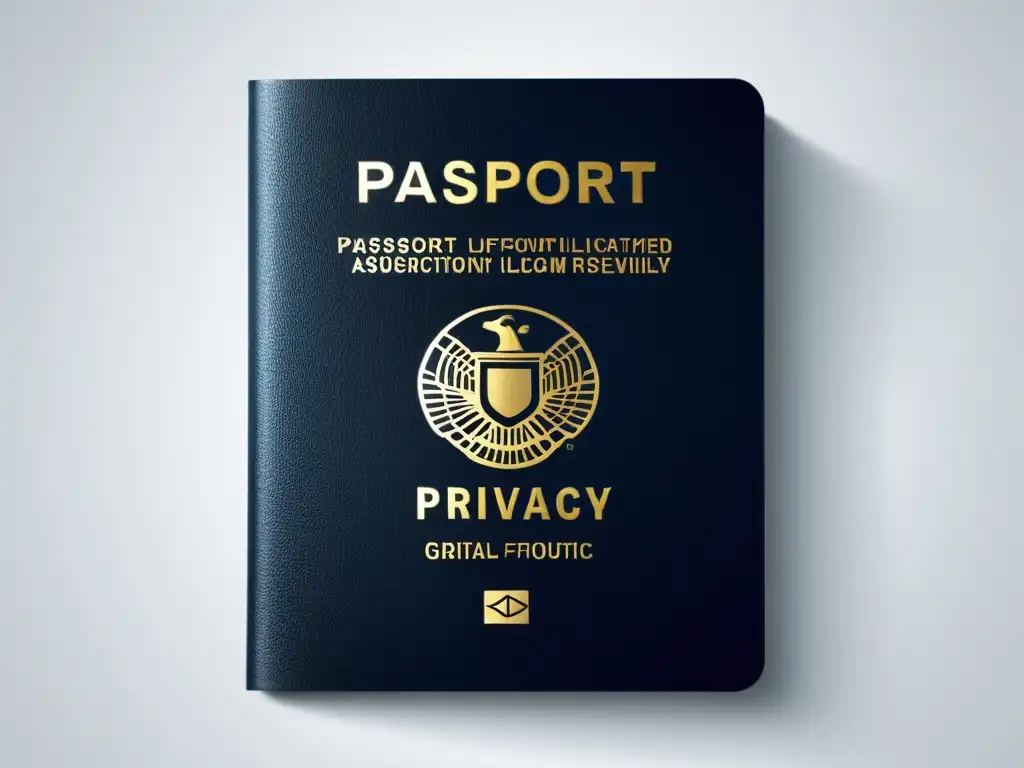 Un pasaporte con sello de 'PRIVACY' rodeado de símbolos de cerradura y llave, la mejor opción VPN para privacidad