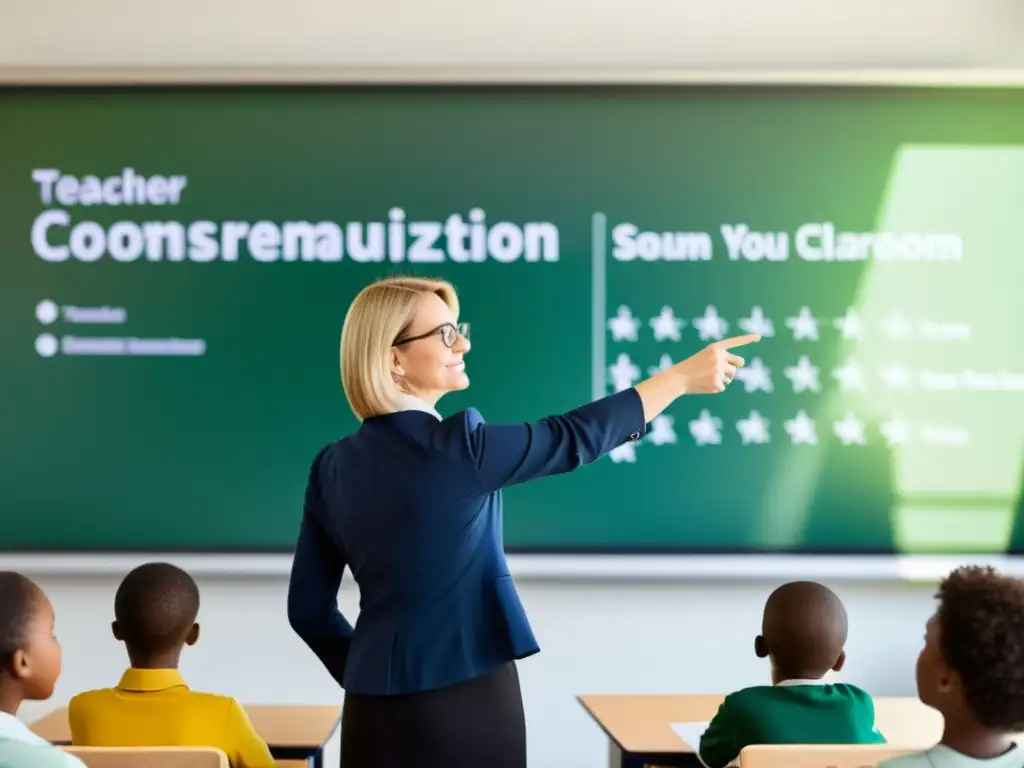 Profesor presenta visualización de datos impactante en aula