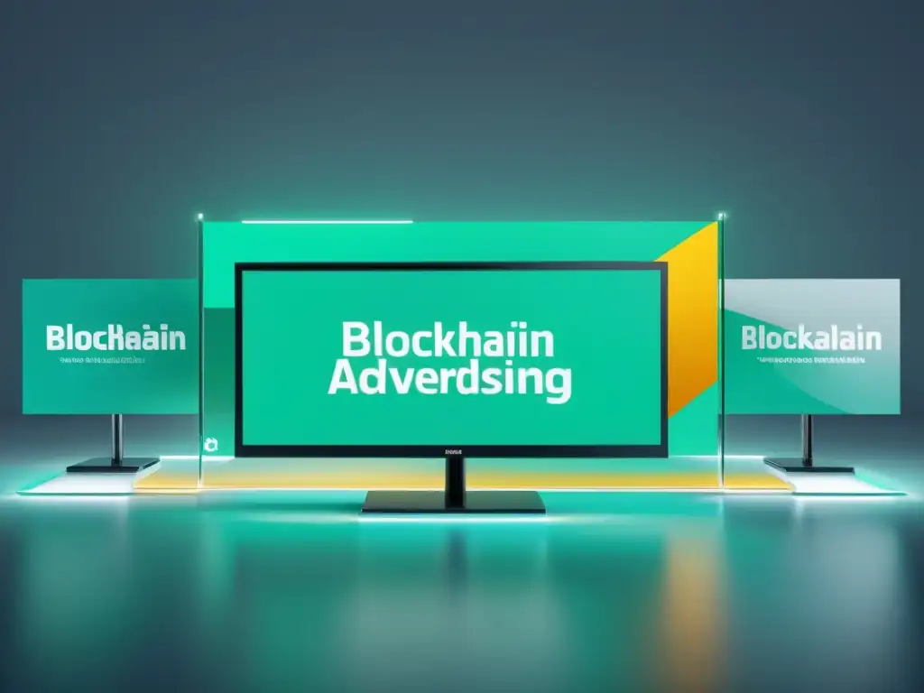 Red de blockchain transparente con publicidad digital: 8k ultra detallado Red de blockchain transparente con publicidad digital, ilustrando la transparencia en publicidad digital con blockchain