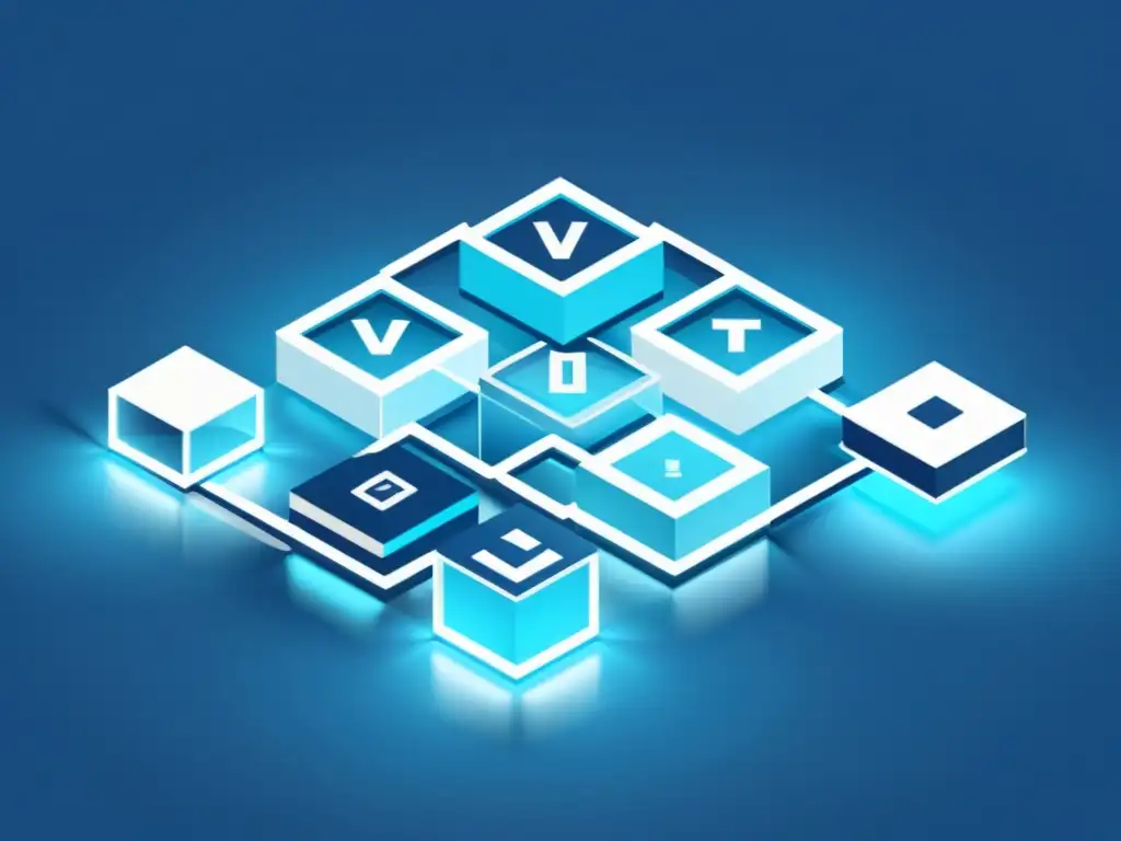 Votación transparente: blockchain en democracia digital Red de bloques transparente y descentralizada en ilustración futurista