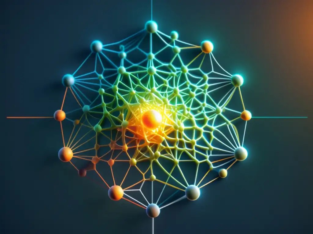 Una red neuronal que representa valores éticos como la transparencia y la responsabilidad