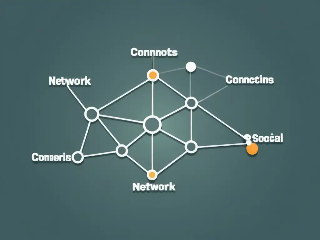 Diagrama de red minimalista de alta resolución Una representación elegante y minimalista de un diagrama de red que captura la esencia de la extracción de insights de redes sociales