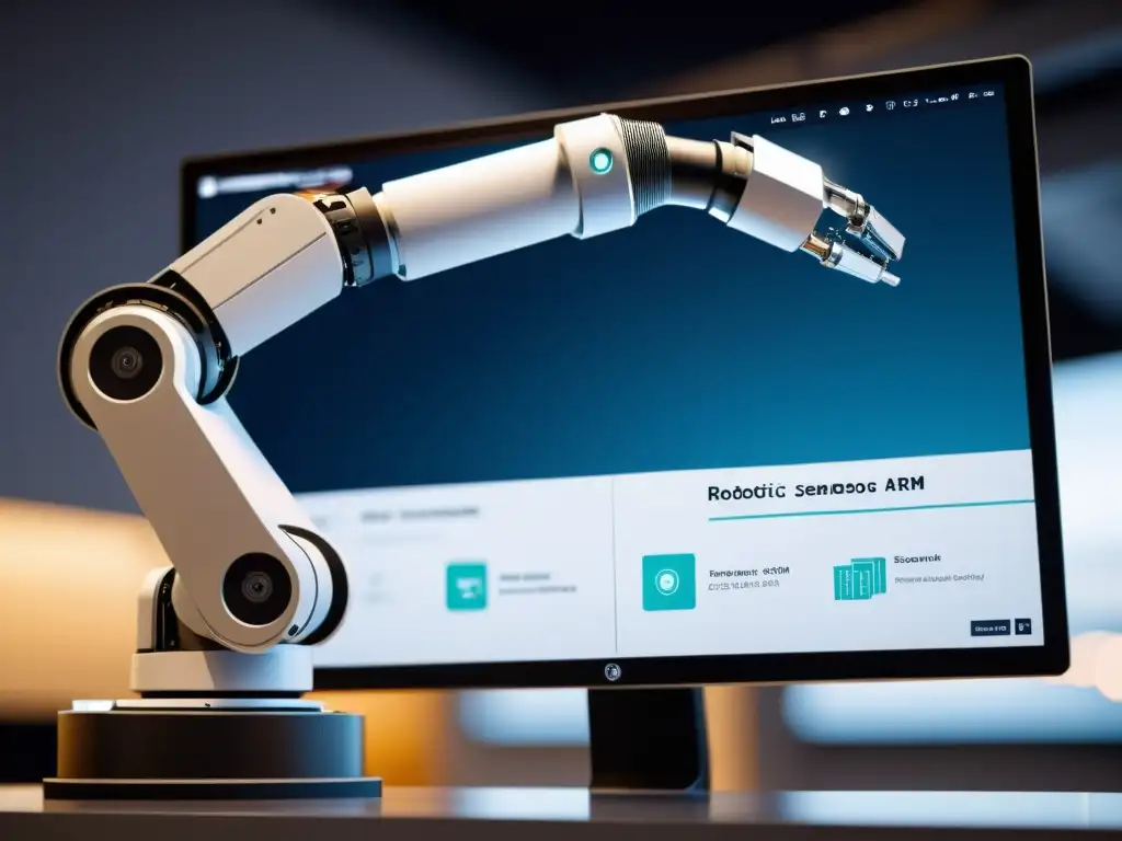 Robótica de precisión para construcción 8K Robótica constructiva: brazo robótico 8k con sensores avanzados y herramientas precisas, integrándose con la interfaz BIM para tareas de construcción