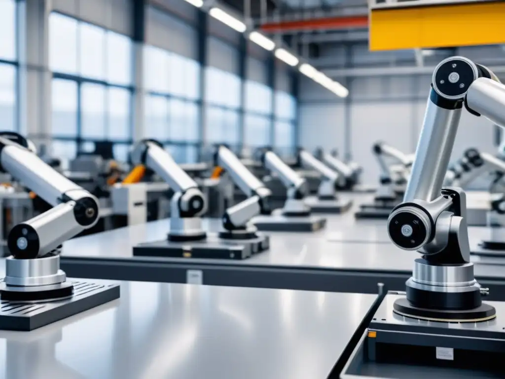 Integración armoniosa de robots y humanos en fábrica moderna Robots y empleados colaborando con habilidades blandas en la fábrica