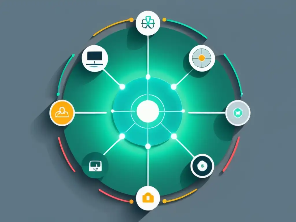 Monitoreo remoto de pacientes: tecnología futurista Un sistema de monitorización remota de pacientes con IA, donde dispositivos médicos se conectan a un centro de análisis inteligente futurista