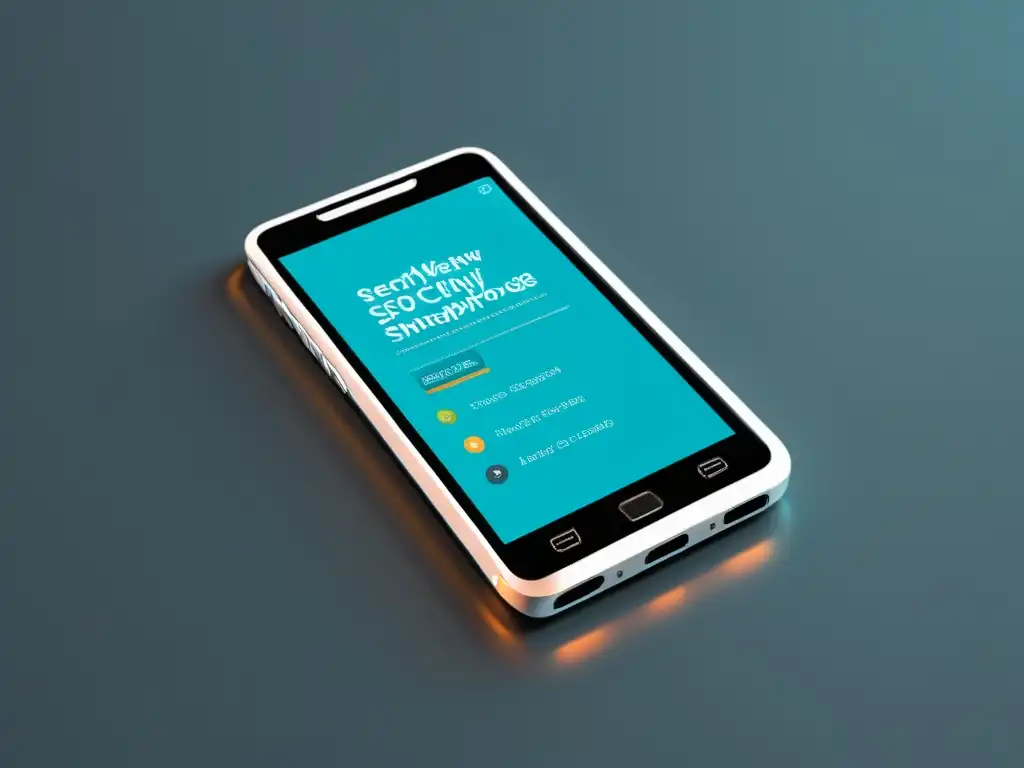 Un smartphone futurista con diseño SEO móvil para tecnologías emergentes