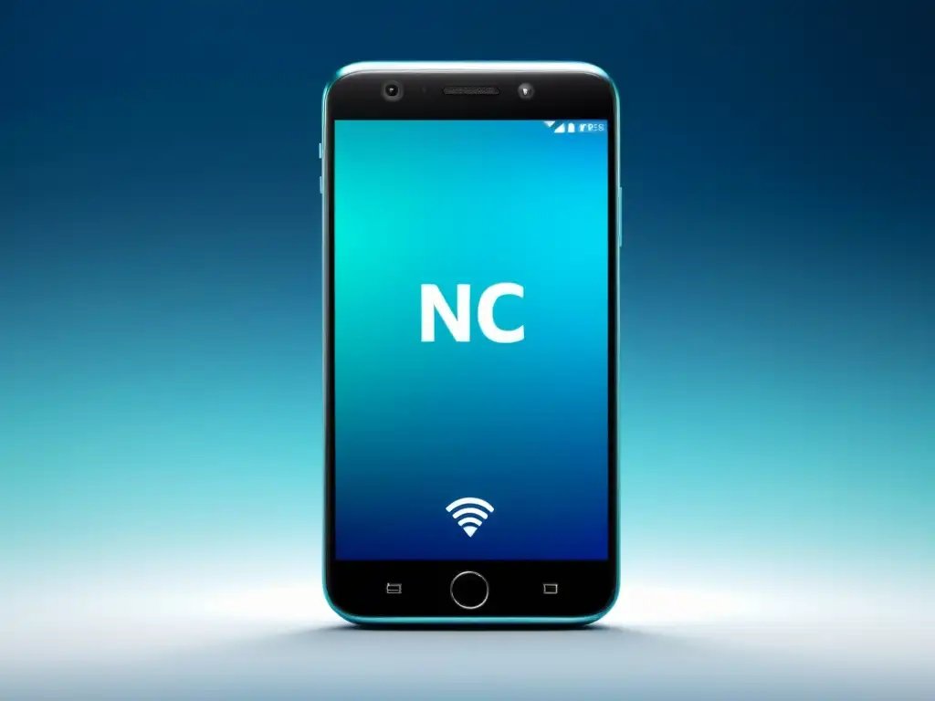 Un smartphone minimalista con iconos de Bluetooth y NFC