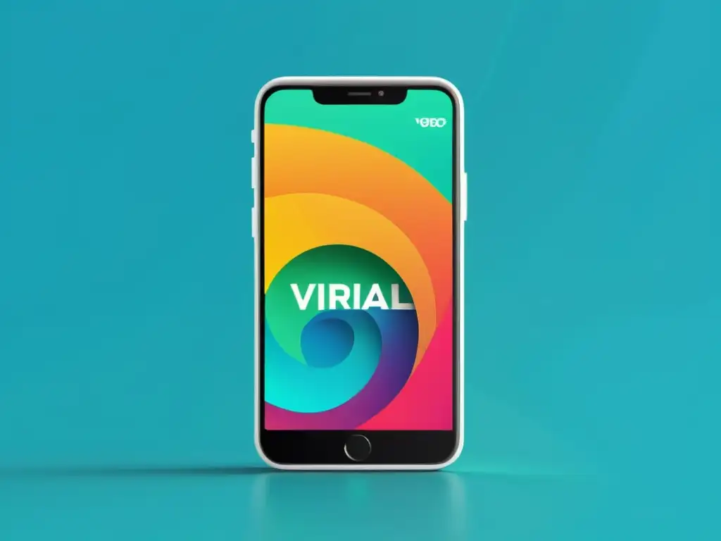 Un smartphone moderno muestra una campaña de difusión viral para tech influencers en pantalla, con un diseño limpio y sofisticado