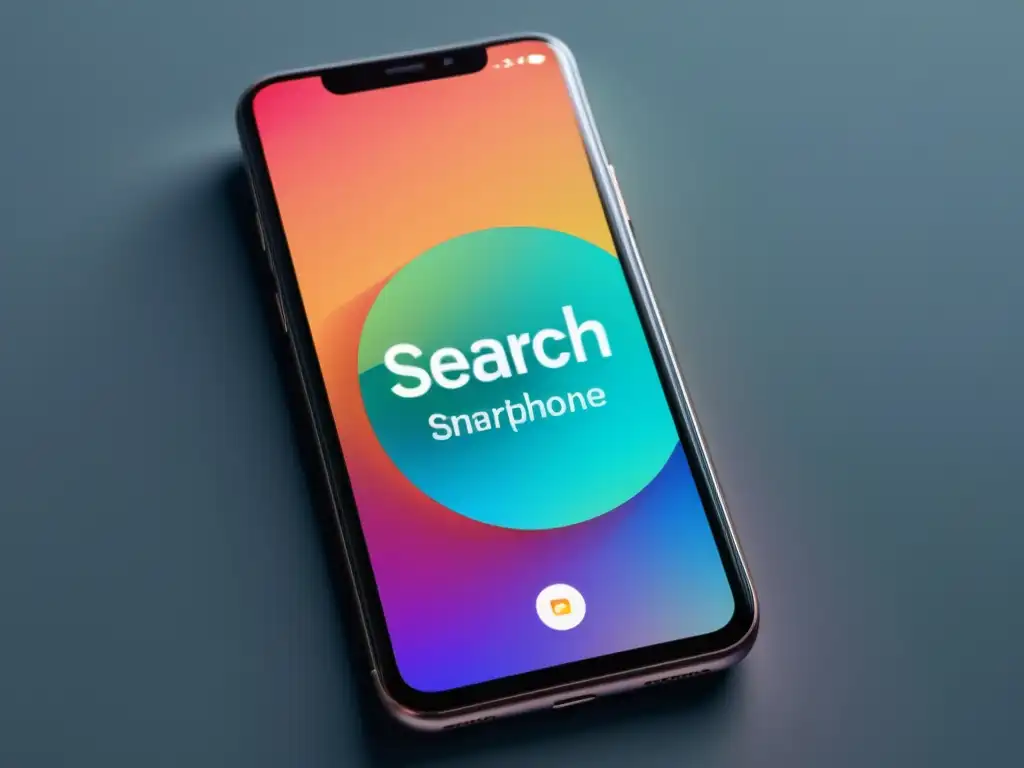 Un smartphone moderno con interfaz de búsqueda por voz