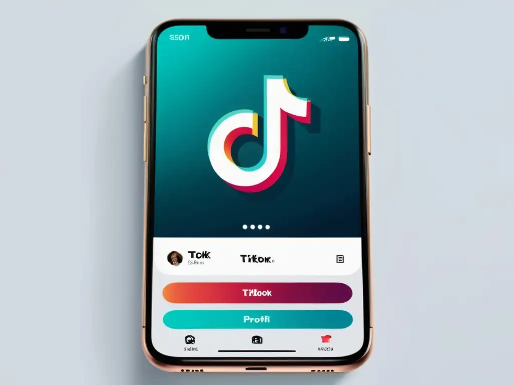 Un smartphone muestra un perfil profesional en TikTok, destacando la monetización de la creatividad para empresas