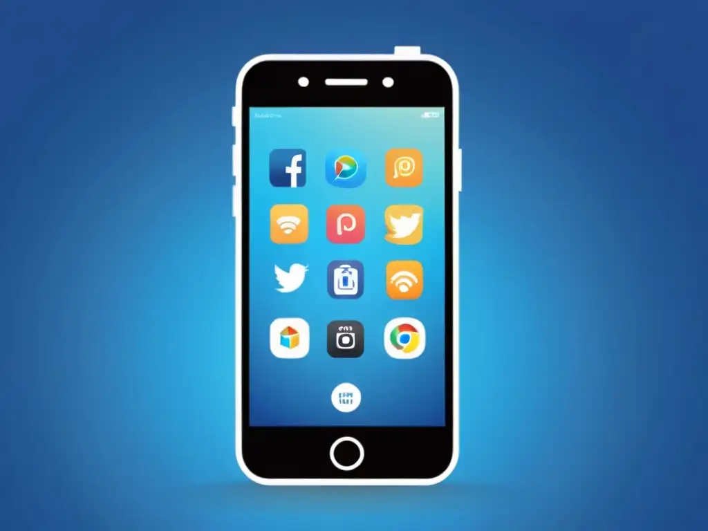 Un smartphone rodeado de íconos de apps, ilustrando el riesgo seguridad redes sociales apps en un entorno digital