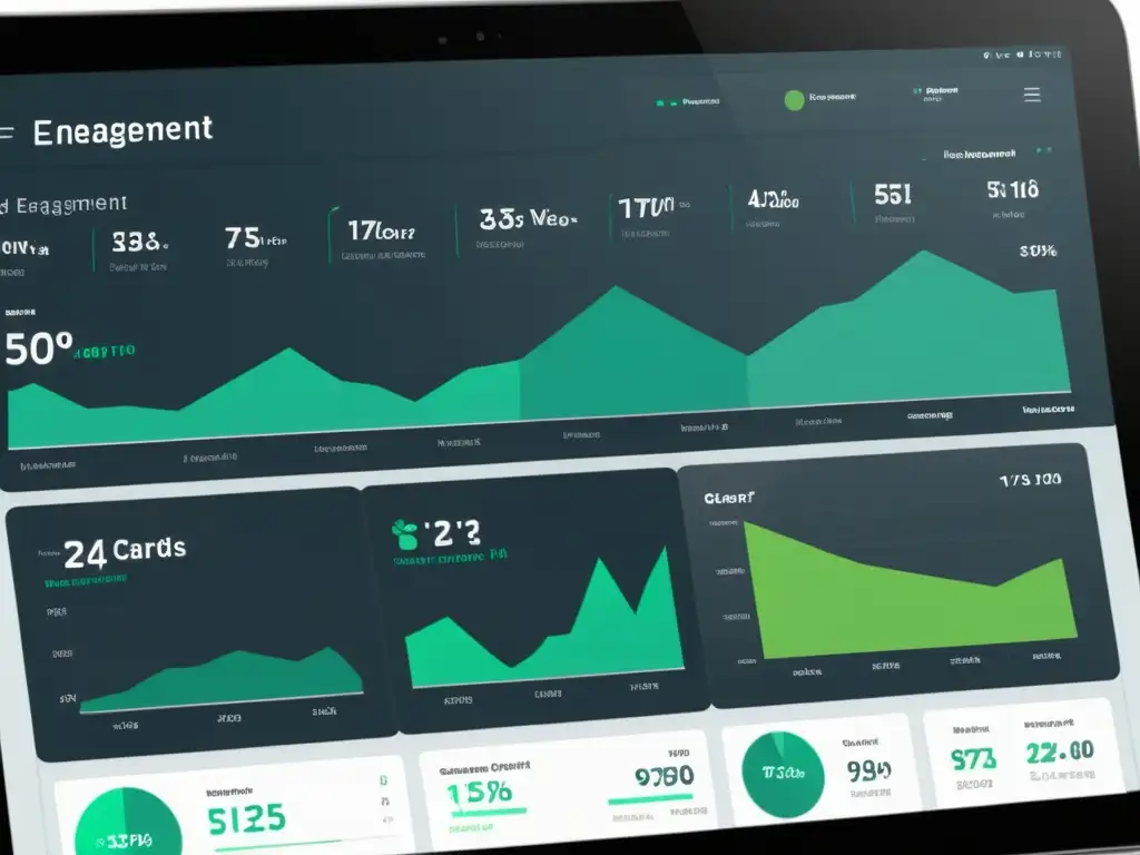 Tablero de compromiso del cliente con visualizaciones de datos y estrategias de fidelización de clientes big data