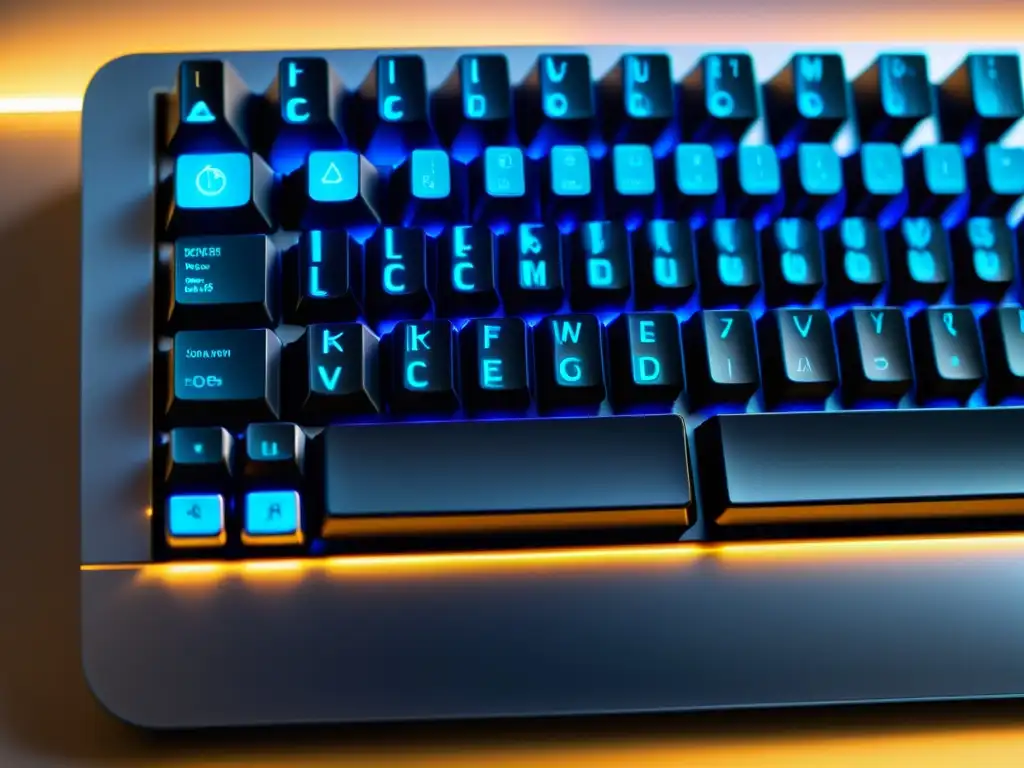 Teclado de diseño moderno con iluminación suave