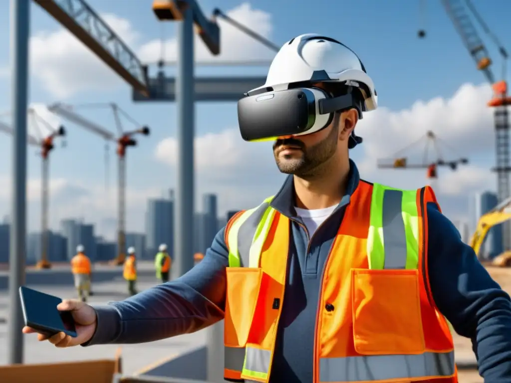 Un trabajador de la construcción utiliza la realidad virtual para practicar medidas de seguridad en un entorno virtual