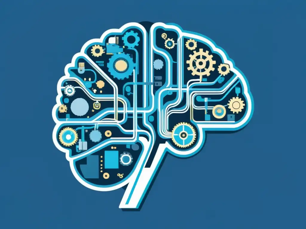 Una ilustración ultradetallada de una mente tech, con circuitos y engranajes simbolizando el pensamiento complejo de consumidores de tecnología