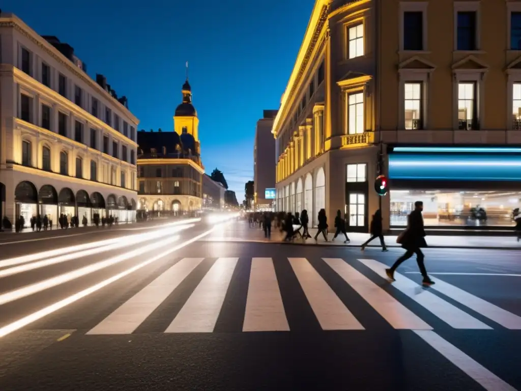 Vibrante ciudad nocturna con aplicaciones de seguridad ciudadana 5G integradas en su paisaje urbano moderno y dinámico