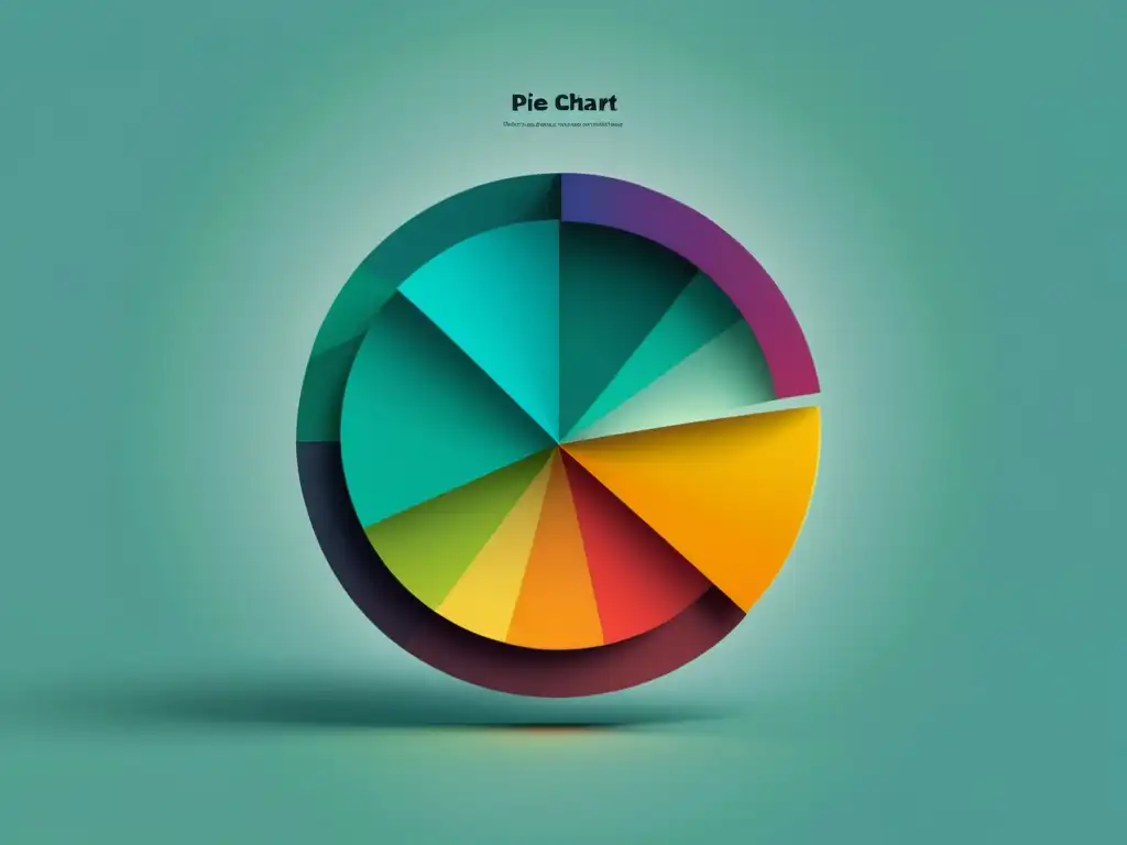 Vibrante gráfico circular con formas geométricas superpuestas, representación moderna de visualización de datos