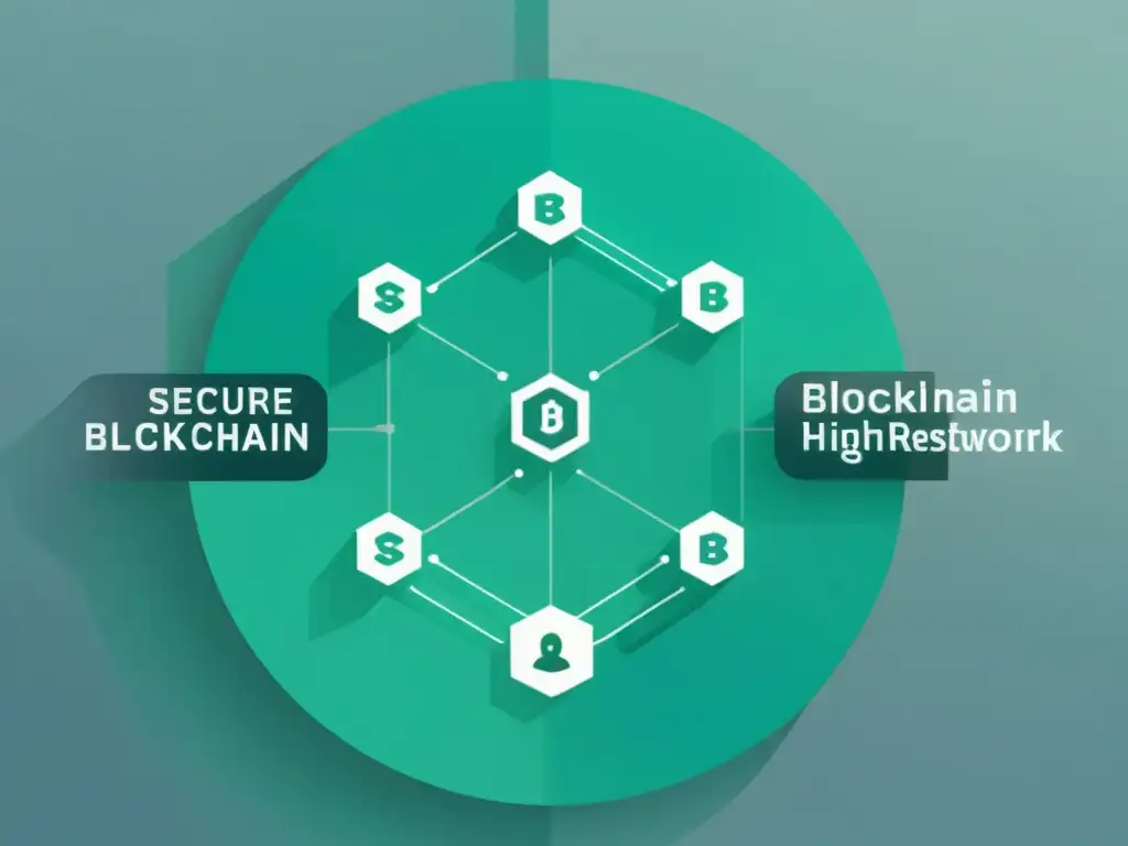 Una representación visual impactante de una red blockchain transparente, que muestra la gestión segura y transparente de recursos